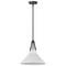Nuvo Zelda 1-Light Pendant, E26 60W, Black, White Metal Shade, Faux Leather Straps 60/7647 - alternate 1